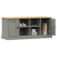 Produktbild för Skobänk VIGO grå 106x35x45 cm massiv furu