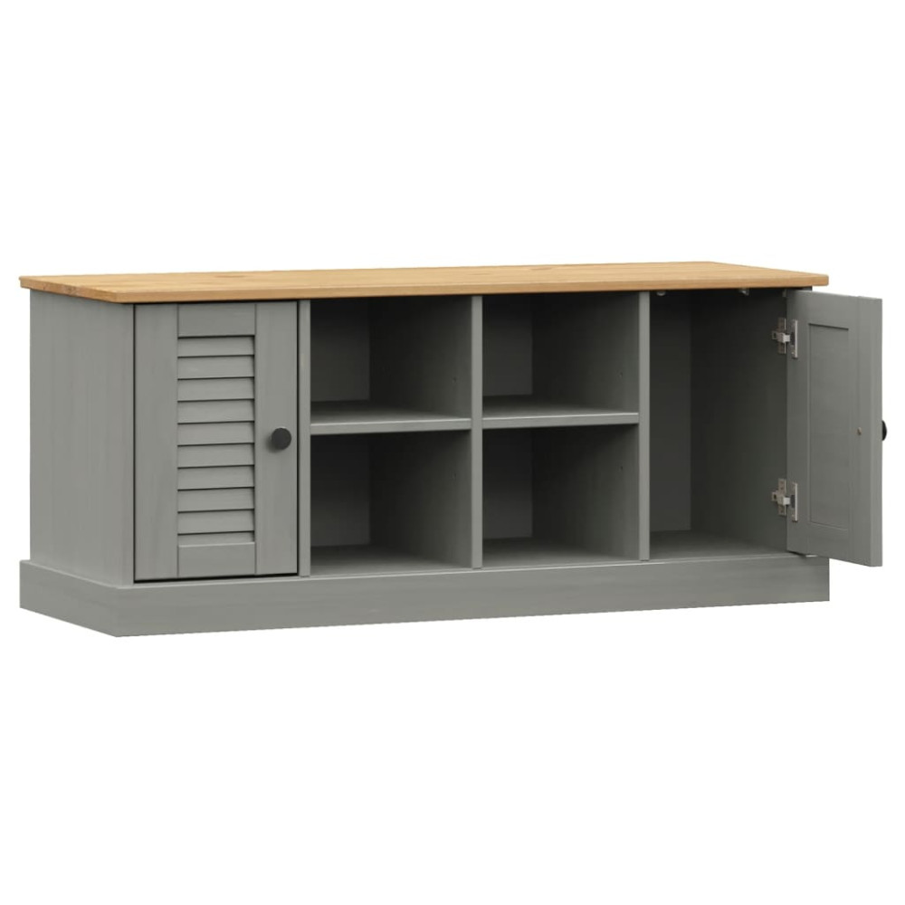 Produktbild för Skobänk VIGO grå 106x35x45 cm massiv furu