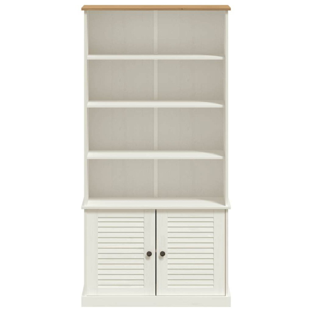 Produktbild för Bokhylla VIGO vit 85x35x170 cm massiv furu