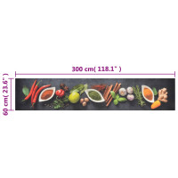 Produktbild för Köksmatta maskintvättbar kryddor 60x300 cm sammet