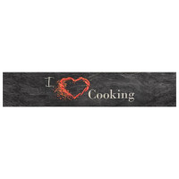 Produktbild för Köksmatta maskintvättbar cooking svart 60x300 cm sammet