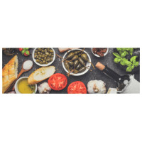 Produktbild för Köksmatta maskintvättbar vin & middag 60x180 cm sammet