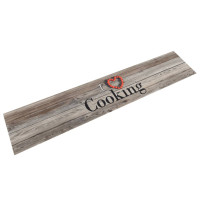 Produktbild för Köksmatta maskintvättbar cooking grå 60x300 cm sammet
