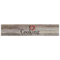 Produktbild för Köksmatta maskintvättbar cooking grå 60x300 cm sammet