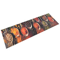 Produktbild för Köksmatta maskintvättbar sked & kryddor 60x180 cm sammet
