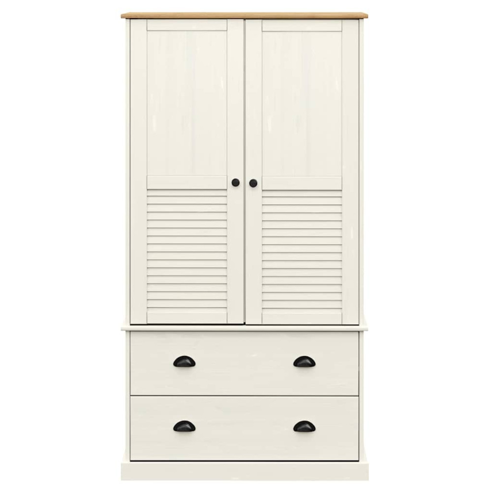 Produktbild för Klädskåp VIGO vit 90x55x170 cm massiv furu