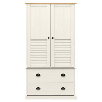 Produktbild för Klädskåp VIGO vit 90x55x170 cm massiv furu