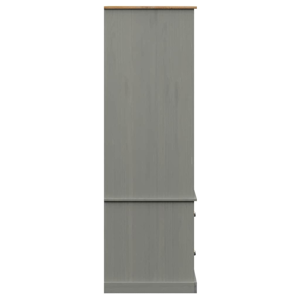 Produktbild för Klädskåp VIGO grå 90x55x170 cm massiv furu