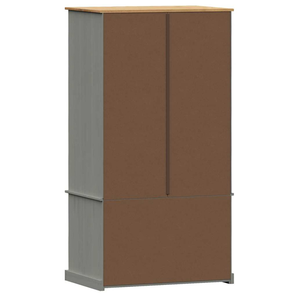 Produktbild för Klädskåp VIGO grå 90x55x170 cm massiv furu