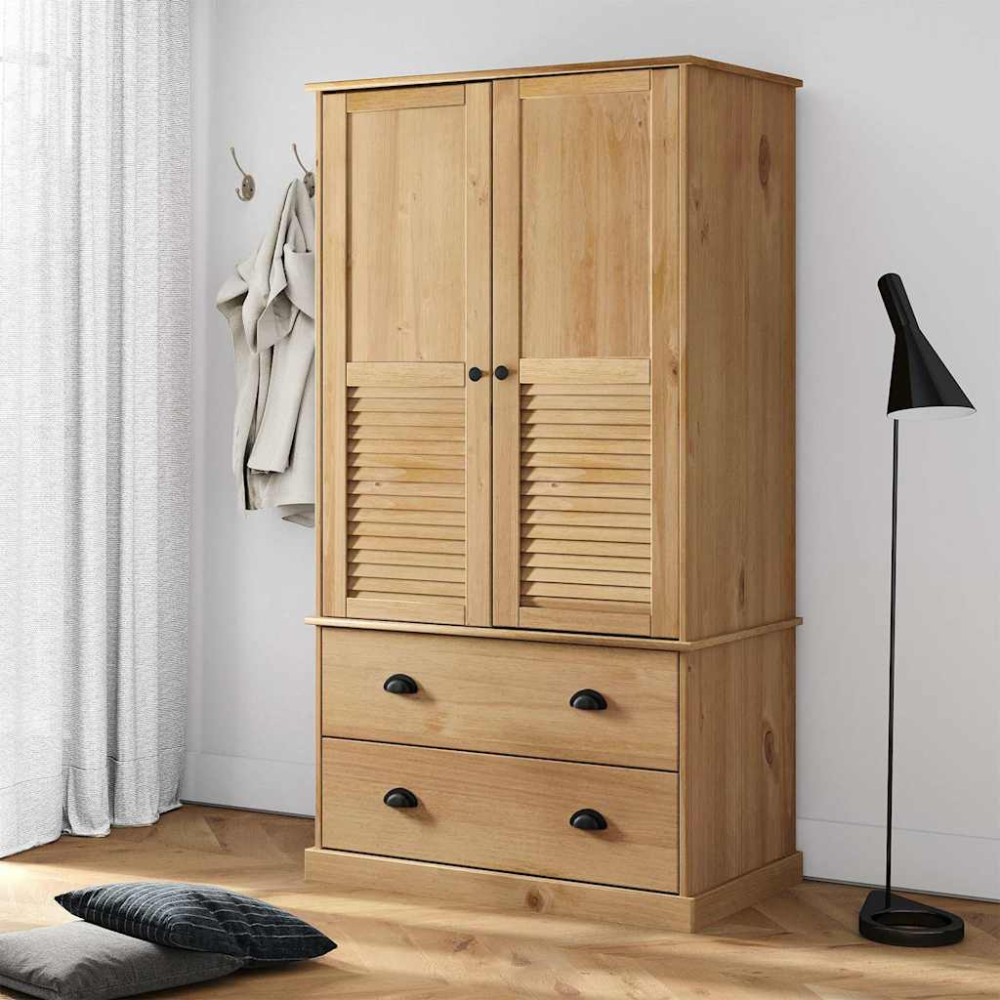 Produktbild för Klädskåp VIGO 90x55x170 cm massiv furu