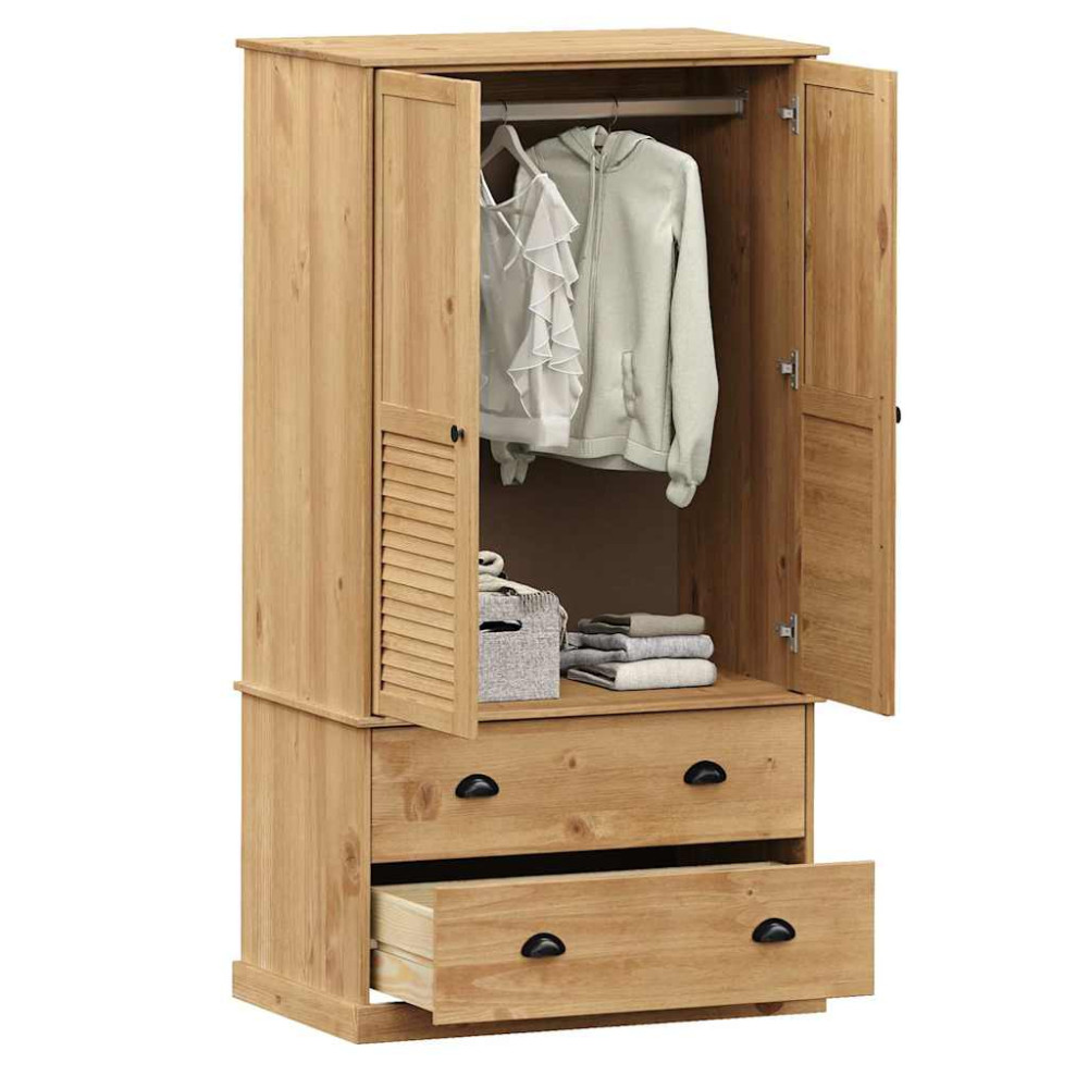 Produktbild för Klädskåp VIGO 90x55x170 cm massiv furu