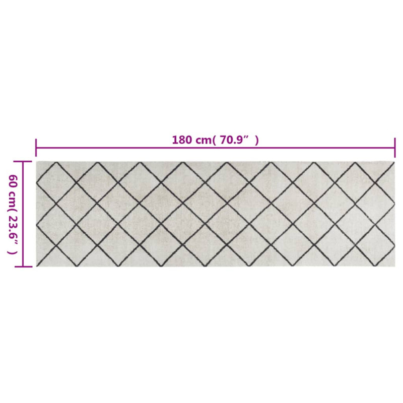 Produktbild för Köksmatta maskintvättbar kvadratrutig 60x180 cm sammet