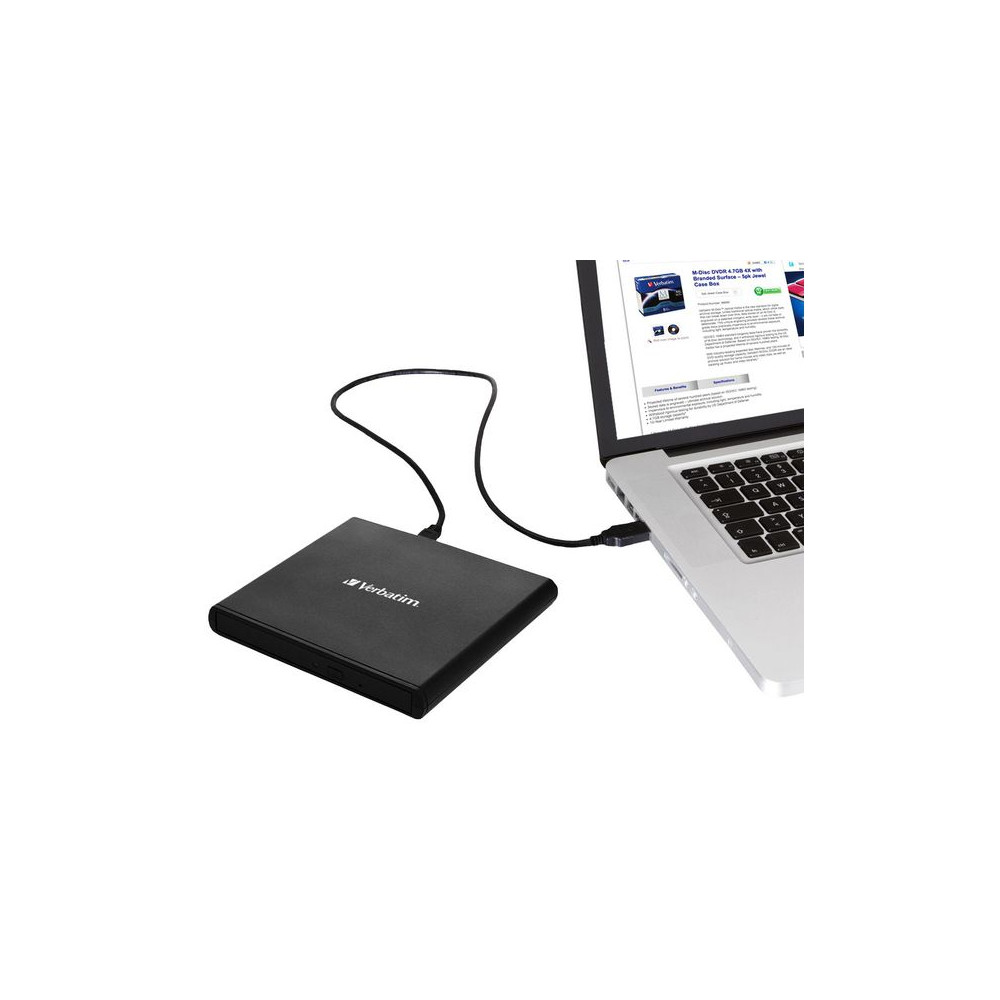 Produktbild för Ext. DVD-brännare VERBATIM USB 2.0