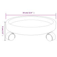 Produktbild för Blomvagnar med hjul 2 st grå diameter 34 cm 35 kg