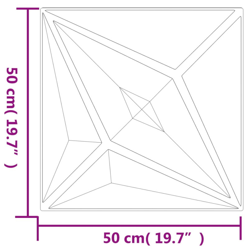 Produktbild för Väggpaneler 12 st svart 50x50 cm XPS 3 m² stjärna