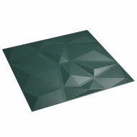Produktbild för Väggpaneler 48 st grön 50x50 cm XPS 12 m² diamant