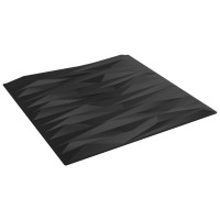 Produktbild för Väggpaneler 48 st svart 50x50 cm XPS 12 m² sten