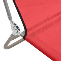 Produktbild för Solstolar hopfällbara 2 st röd textilene & stål
