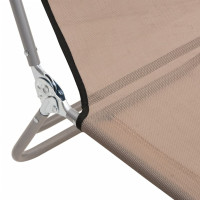 Produktbild för Solstolar hopfällbara 2 st taupe textilene & stål