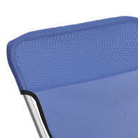 Produktbild för Solstolar fällbara 2 st blå textilen och pulverlackerat stål