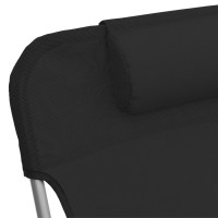 Produktbild för Solstolar hopfällbara 2 st svart textilene & stål