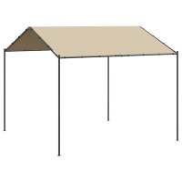 Produktbild för Paviljong beige 4x4 m stål och tyg