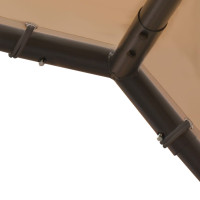 Produktbild för Paviljong beige 4x4 m stål och tyg