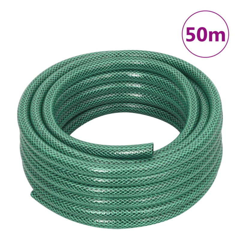 Produktbild för Trädgårdsslang med kopplingar grön 0,6" 50 m PVC