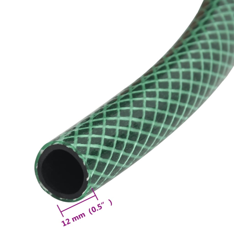 Produktbild för Trädgårdsslang med kopplingar grön 0,6" 30 m PVC