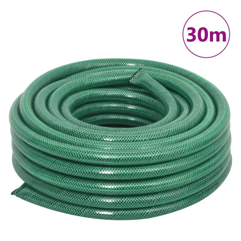 Produktbild för Trädgårdsslang med kopplingar grön 0,9" 30 m PVC