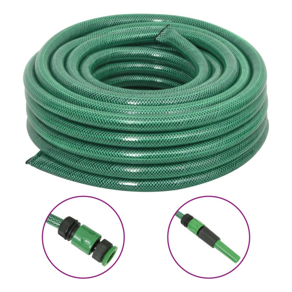 Produktbild för Trädgårdsslang med kopplingar grön 0,75" 20 m PVC