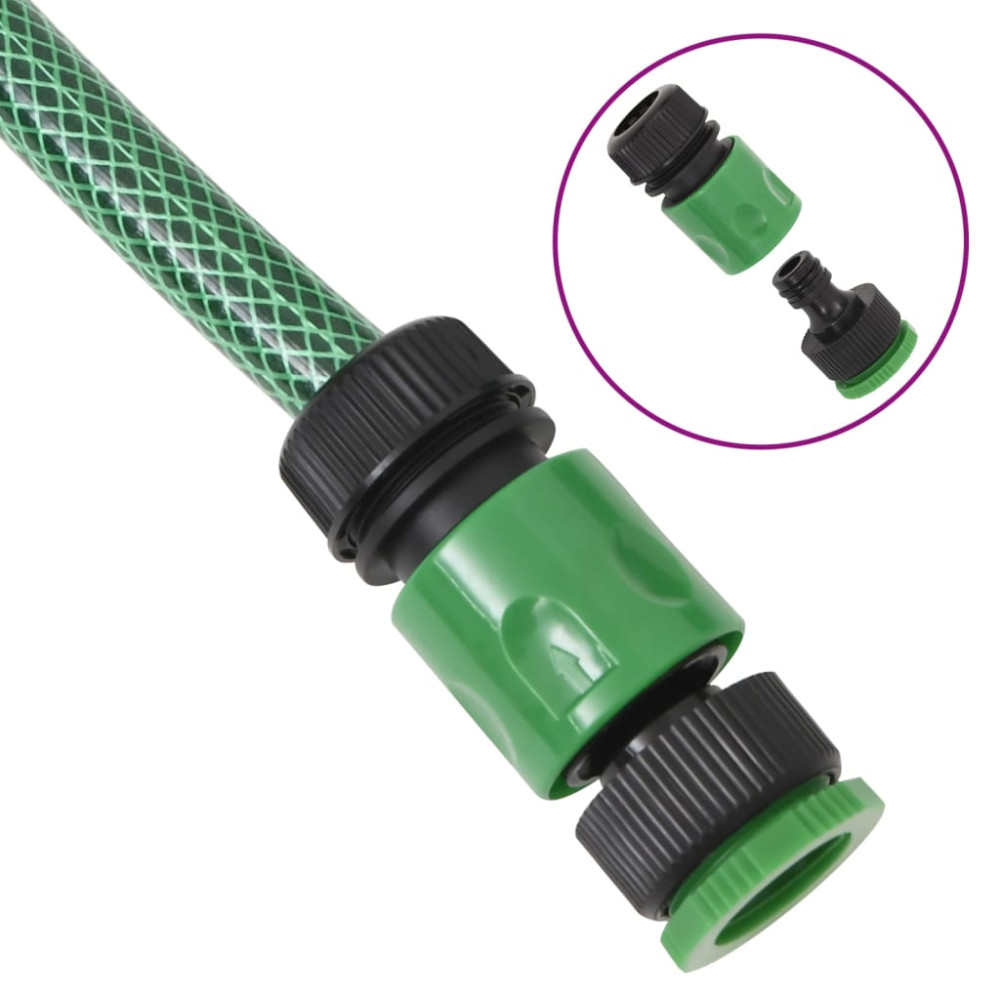 Produktbild för Trädgårdsslang med kopplingar grön 0,75" 20 m PVC