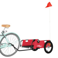 Miniatyr av produktbild för Cykelvagn röd oxfordtyg och järn