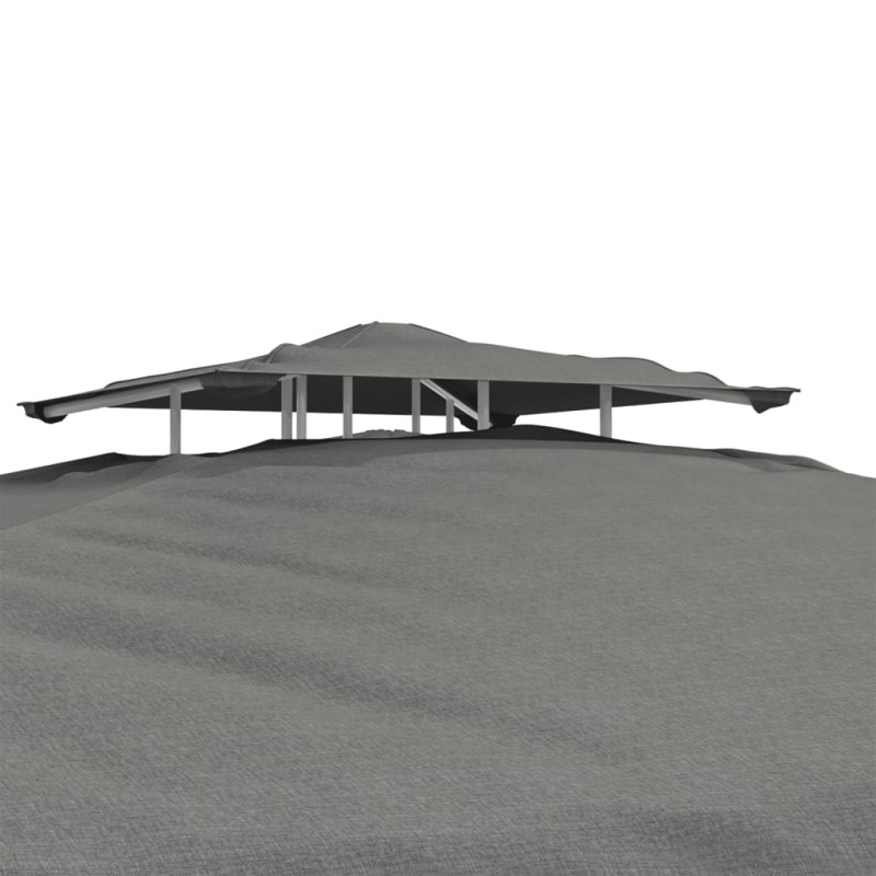 Produktbild för Paviljong med dubbelt tak antracit 3x3x2,68 m tyg