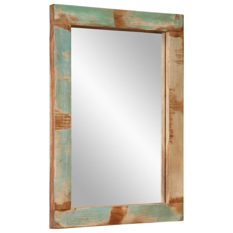 Produktbild för Spegel 70x50 cm massivt återvunnet trä och glas