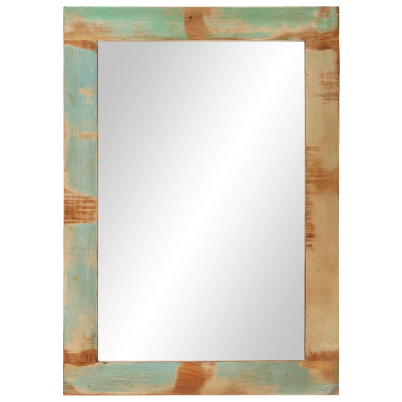 Produktbild för Spegel 70x50 cm massivt återvunnet trä och glas