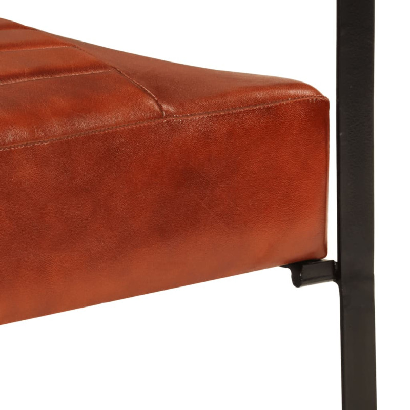 Produktbild för Loungefåtölj brun 58,5x64x76 cm äkta läder
