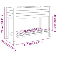 Produktbild för Upphöjd odlingslåda vit 110x45x79 cm polypropen