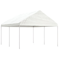 Produktbild för Paviljong med tak vit 4,46x4,08x3,22 m polyeten