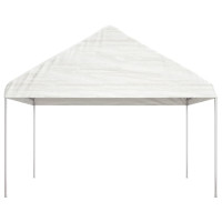 Produktbild för Paviljong med tak vit 4,46x4,08x3,22 m polyeten