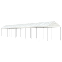 Produktbild för Paviljong med tak vit 20,07x2,28x2,69 m polyeten