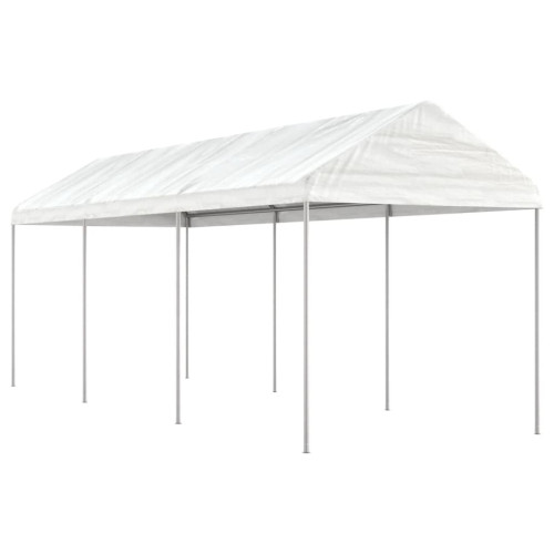 vidaXL Paviljong med tak vit 6,69x2,28x2,69 m polyeten