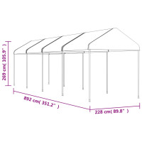 Produktbild för Paviljong med tak vit 8,92x2,28x2,69 m polyeten