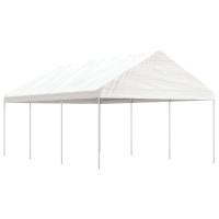Produktbild för Paviljong med tak vit 6,69x4,08x3,22 m polyeten