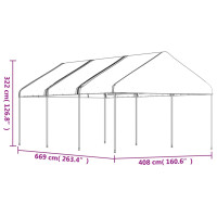 Produktbild för Paviljong med tak vit 6,69x4,08x3,22 m polyeten
