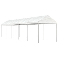 Produktbild för Paviljong med tak vit 11,15x2,28x2,69 m polyeten