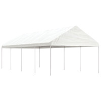 Produktbild för Paviljong med tak vit 8,92x4,08x3,22 m polyeten