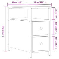 Produktbild för Sängbord sonoma-ek 30x60x60 cm konstruerat trä