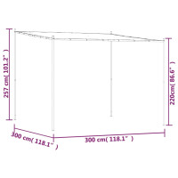 Produktbild för Paviljong vit 3x3 m 180 g/m² tyg och stål