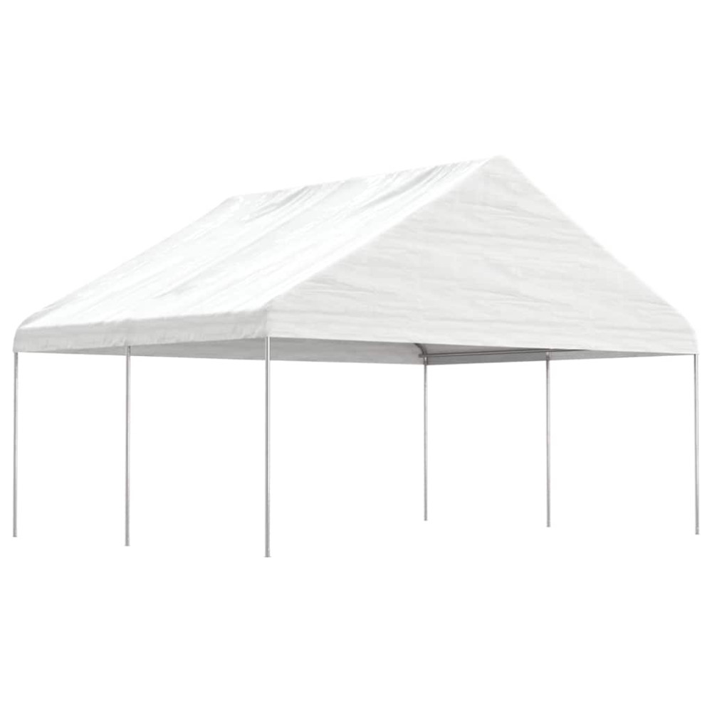 Produktbild för Paviljong med tak vit 4,46x5,88x3,75 m polyeten